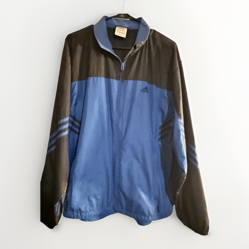 Adidas Vintage climaproof jacket Blue And Black Nylon Blockecore Windbreaker M